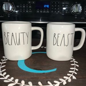 Rae Dunn Ceramic Coffee mugs Beauty and Beast